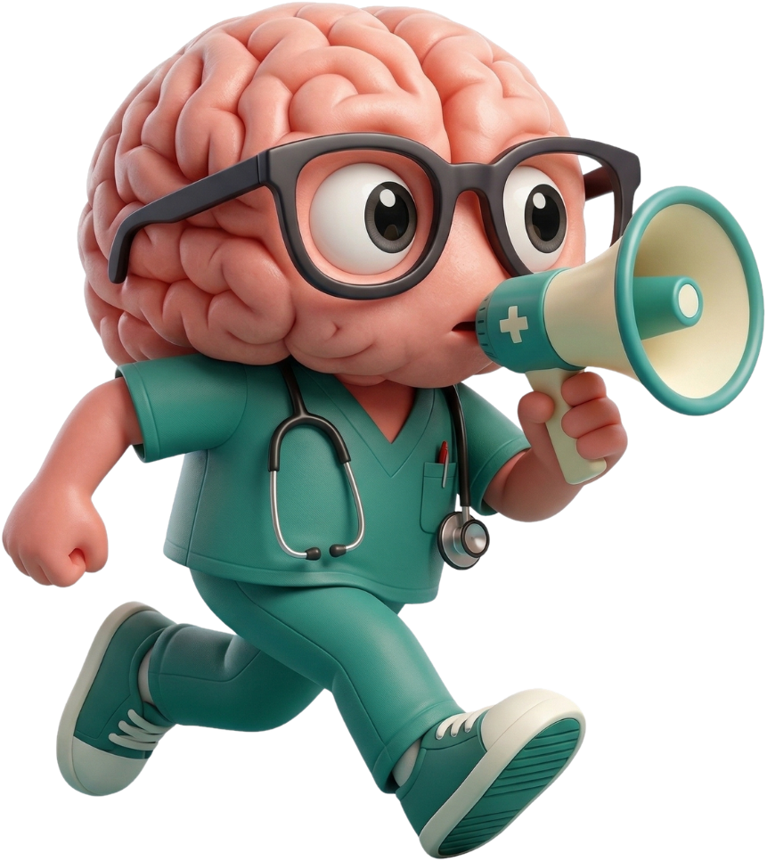 Mascota NeuroInsight con megáfono