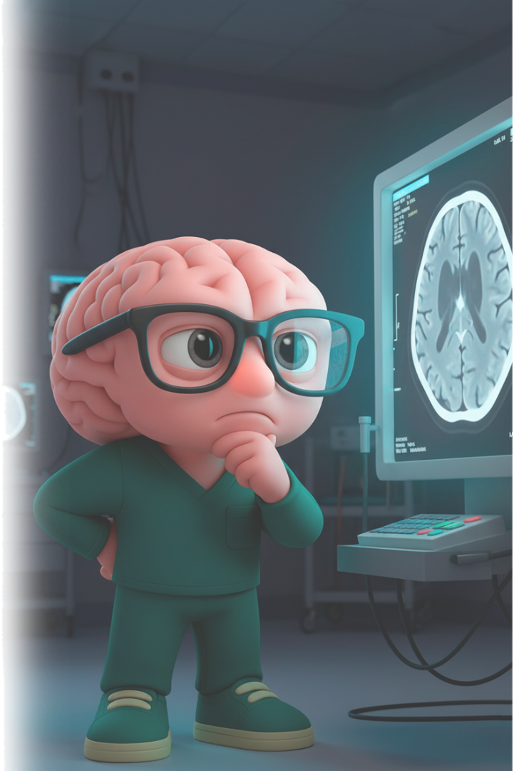 Mascota NeuroInsight analizando una tomografía